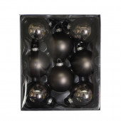 8-Pack Gray Ball Ornament Set