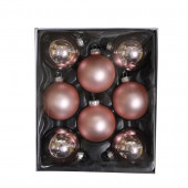 8-Pack Pink Ball Ornament Set