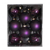 8-Pack Purple Ball Ornament Set