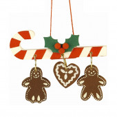 Candy Cane with Gingerbread Multiple Candy Cane Ornament