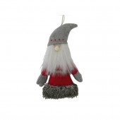 Gray, Red, White Santa Ornament