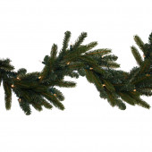 Indoor/Outdoor Pre-Lit 9-ft L Spruce Garland with White Incandescent Lights