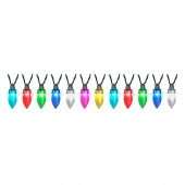 LightShow 24-Count 23-ft Multi-Function Multicolor C9 LED Plug-in Christmas String Lights