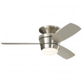 Mazon 44-in Brushed Nickel Flush Mount Indoor Ceiling Fan with Light Kit and Remote (3-Blade)
