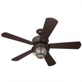 Merrimack 52-in Antique Bronze Downrod Mount Indoor/Outdoor Ceiling Fan with Light Kit and Remote