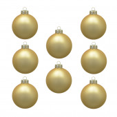 Metallic Light Gold Matte Ornament Set Lights