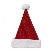 One Size Fits All Tinsel Knit Velvet Traditional Santa Hat