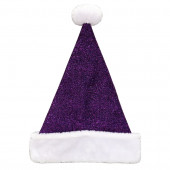 One Size Fits All Tinsel Knit Velvet Traditional Santa Hat