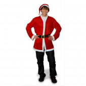 One Size Fits Most Red Polyester Santa Claus Suit