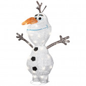 Pre-Lit Olaf The Snowman Sculpture with Multi-Function White LED Lights