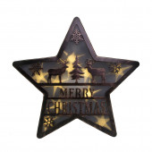 Pre-Lit Star Christmas Gift with White LED Lights