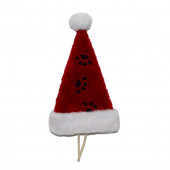 Red Polyester Pet Christmas Hat with Chin Strap