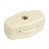White In-Line Cord Light Switch