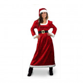 X-Large Maroon Polyester Mrs. Claus Suit